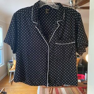 Forever 21 polka dot button down crop top